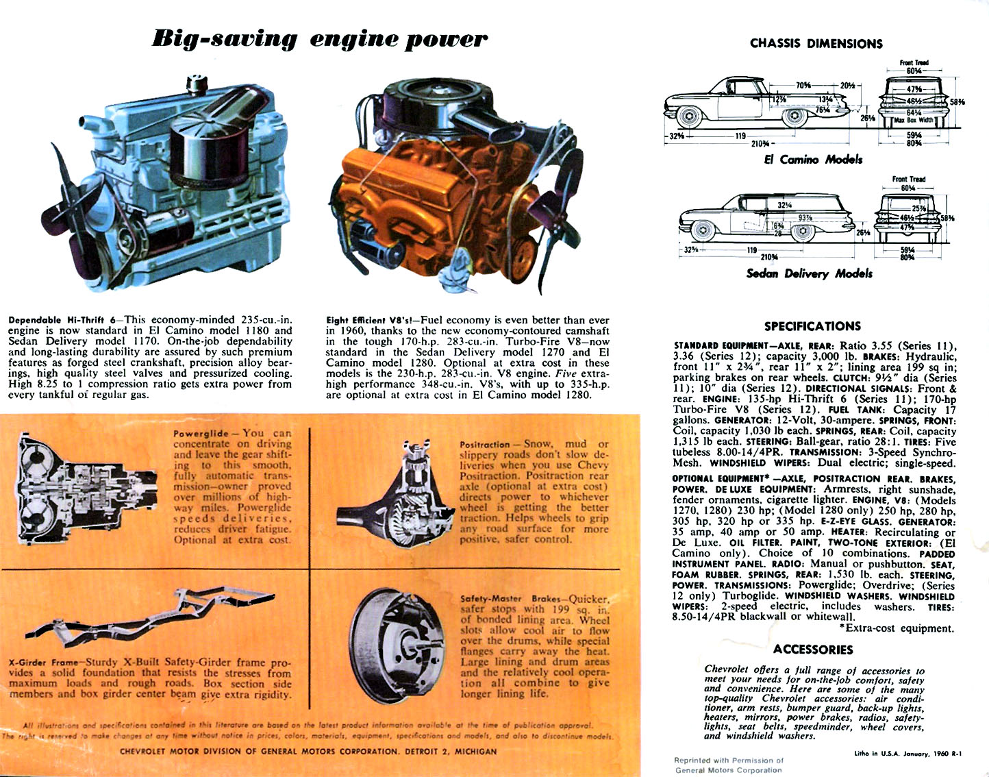 1960 Chevrolet El Camino Brochure Page 2